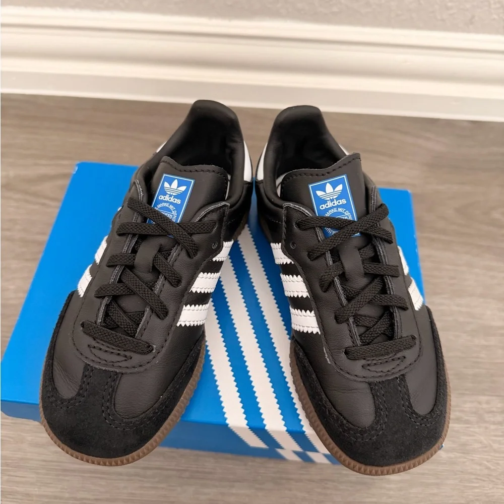 Adidas Kids Samba OG Black with White Stripes Size 9K(little kids) - Picture 2 of 5